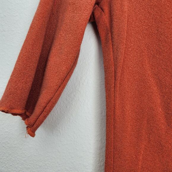 Vintage A. Byer Stretchy Orange Short Sleeve V-Neck Sparkly Top - Picture 9 of 10